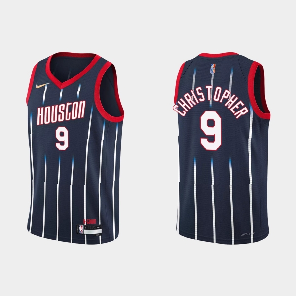 Youth Houston Rockets #9 Josh Christopher Youth 2021-22 NBA 75th Anniversary City Navy Jersey