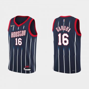 Youth Houston Rockets #16 Usman Garuba Youth 2021-22 NBA 75th Anniversary City Navy Jersey