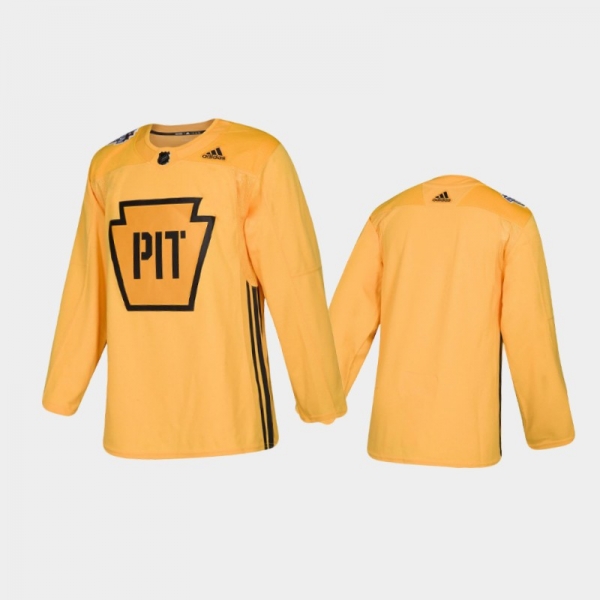 Men's Pittsburgh Penguins Practice Authentic Gold Jersey