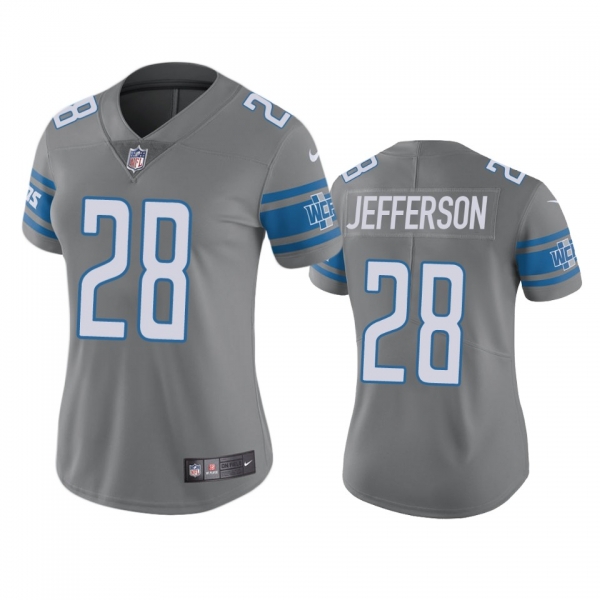 Women's Detroit Lions Jermar Jefferson Steel Color Rush Limited Jersey