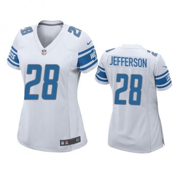 Women's Detroit Lions Jermar Jefferson White Game Jersey