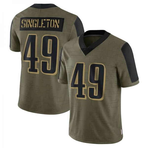 Men's Olive Limited Alex Singleton Philadelphia 2021 Salute To Service Jersey