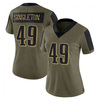 Women's Olive Limited Alex Singleton Philadelphia 2021 Salute To Service Jersey