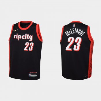 Youth 2021-22 Portland Trail Blazers #23 Ben McLemore 75th Anniversary City Black Jersey