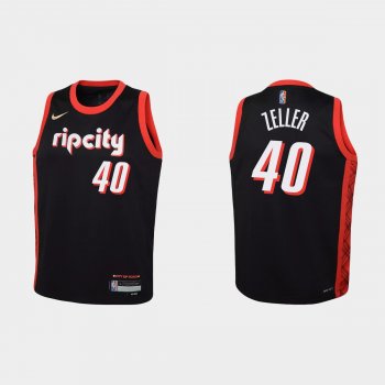 Youth 2021-22 Portland Trail Blazers #40 Cody Zeller 75th Anniversary City Black Jersey