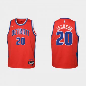 Youth 2021-22 Detroit Pistons #20 Josh Jackson 75th Anniversary City Red Jersey