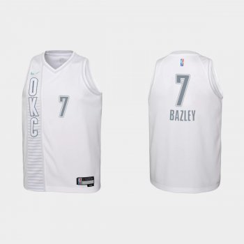 Youth 2021-22 Oklahoma City Thunder #7 Darius Bazley 75th Anniversary City White Jersey