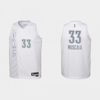 Youth 2021-22 Oklahoma City Thunder #33 Mike Muscala 75th Anniversary City White Jersey