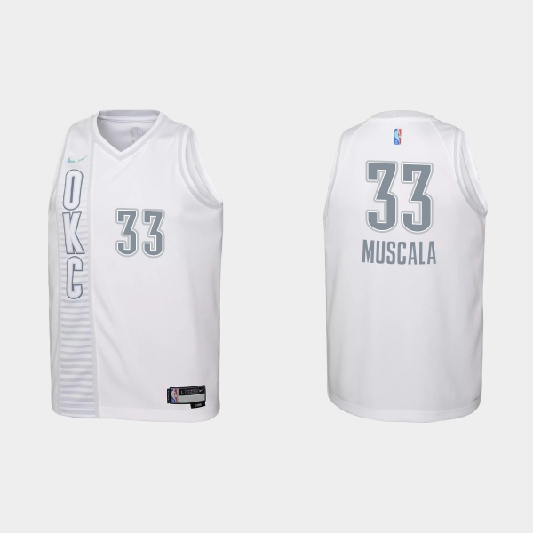 Youth 2021-22 Oklahoma City Thunder #33 Mike Muscala 75th Anniversary City White Jersey