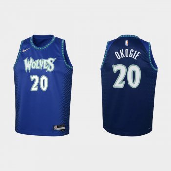 Youth 2021-22 Minnesota Timberwolves #20 Josh Okogie 75th Anniversary City Blue Jersey