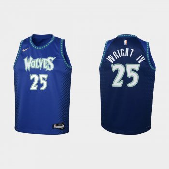 Youth 2021-22 Minnesota Timberwolves #25 McKinley Wright IV 75th Anniversary City Blue Jersey