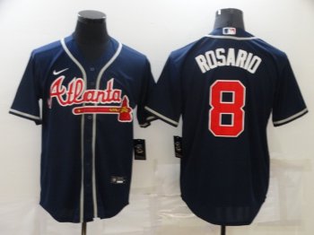 MLB Braves 8 Rosario Navy Nike Cool Base Men Jersey