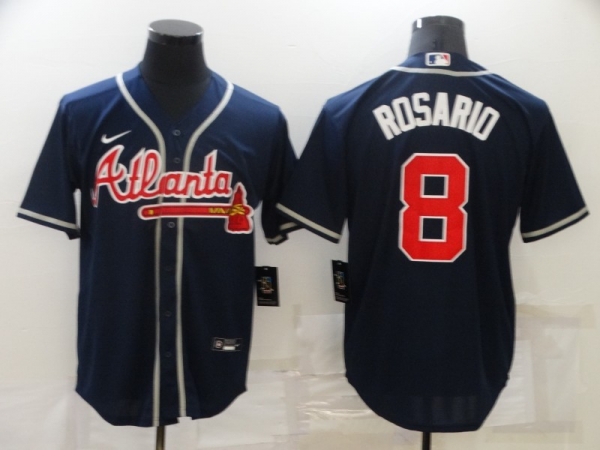 MLB Braves 8 Rosario Navy Nike Cool Base Men Jersey