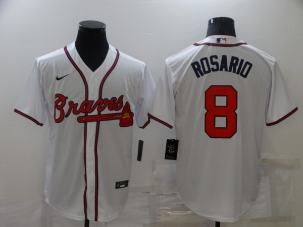 MLB Braves 8 Rosario White Nike Cool Base Men Jersey