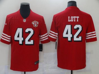 Men San Francisco 49ers 42 Lott Red 75th Nike Vapor Untouchable Limited 2021 NFL Jersey