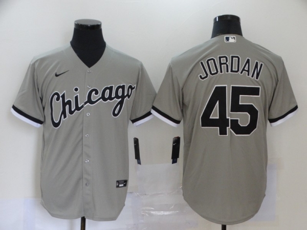 Men's Chicago White Sox #45 Michael Jordan Grey Stitched MLB Cool Base Nike Jersey