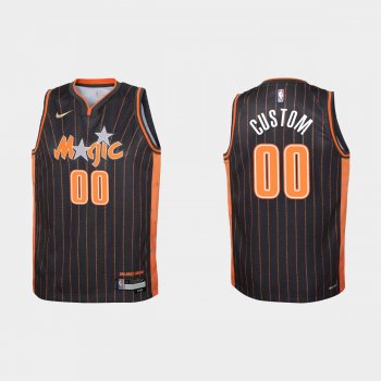 Youth 2021-22 Orlando Magic #00 Custom 75th Anniversary City Black Jersey