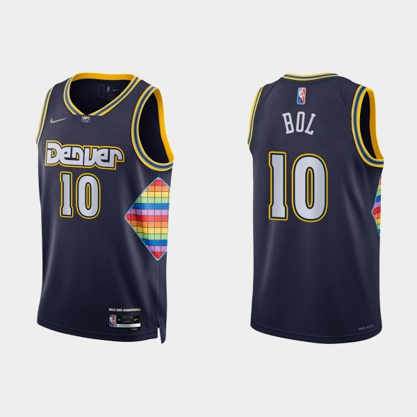 2021-22 Denver Nuggets No. 10 Bol Bol 75th Anniversary City Navy Jersey