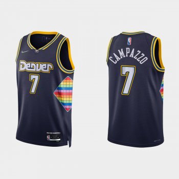 2021-22 Denver Nuggets No. 7 Facundo Campazzo 75th Anniversary City Navy Jersey