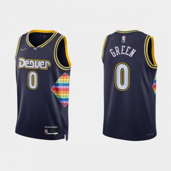 2021-22 Denver Nuggets No. 0 JaMychal Green 75th Anniversary City Navy Jersey