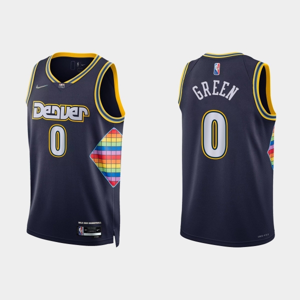 2021-22 Denver Nuggets No. 0 JaMychal Green 75th Anniversary City Navy Jersey