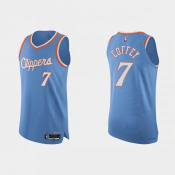 Los Angeles Clippers Amir Coffey #7 2021/22 75th Anniversary City Blue Authentic Jersey