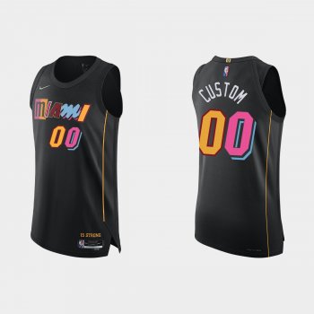 Miami Heat Custom #00 2021/22 75th Anniversary City Black Authentic Jersey