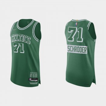 Boston Celtics Dennis Schroder #71 2021/22 75th Anniversary City Green Authentic Jersey