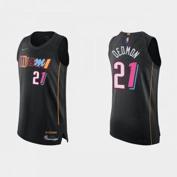 Miami Heat Dewayne Dedmon #21 2021/22 75th Anniversary City Black Authentic Jersey