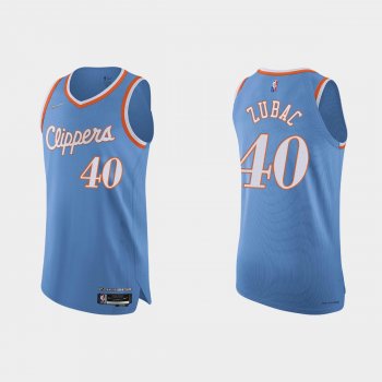 Los Angeles Clippers Ivica Zubac #40 2021/22 75th Anniversary City Blue Authentic Jersey