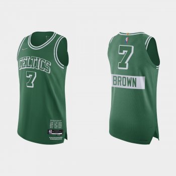 Boston Celtics Jaylen Brown #7 2021/22 75th Anniversary City Green Authentic Jersey