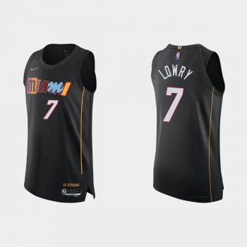 Miami Heat Kyle Lowry #7 2021/22 75th Anniversary City Black Authentic Jersey