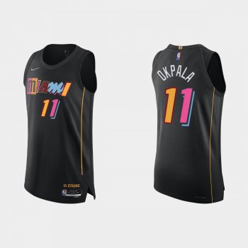 Miami Heat KZ Okpala #11 2021/22 75th Anniversary City Black Authentic Jersey