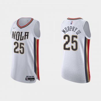 New Orleans Pelicans Trey Murphy III #25 2021/22 75th Anniversary City White Authentic Jersey