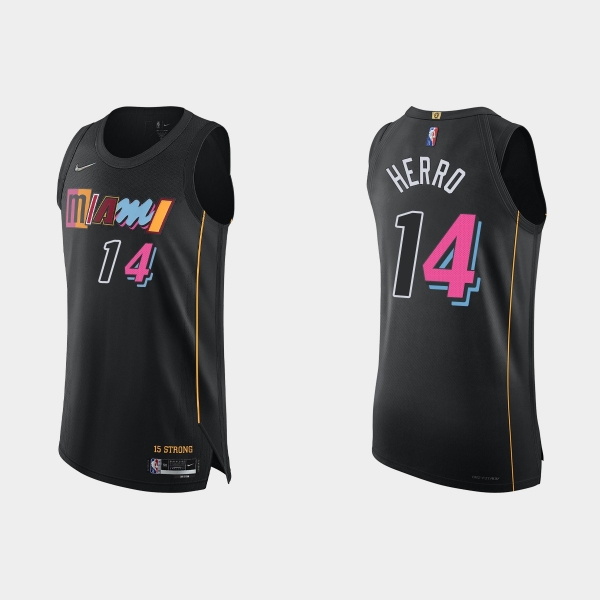 Miami Heat Tyler Herro #14 2021/22 75th Anniversary City Black Authentic Jersey