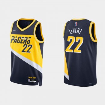 2021-22 Indiana Pacers No.22 Caris LeVert 75th Anniversary City Black Jersey