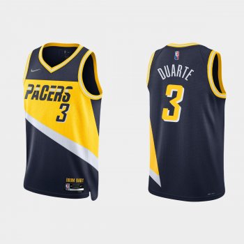 2021-22 Indiana Pacers No.3 Chris Duarte 75th Anniversary City Black Jersey