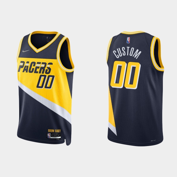 2021-22 Indiana Pacers No.00 Custom 75th Anniversary City Black Jersey