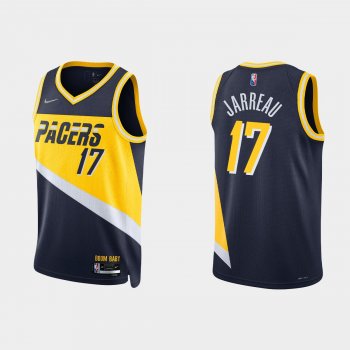 2021-22 Indiana Pacers No.17 DeJon Jarreau 75th Anniversary City Black Jersey