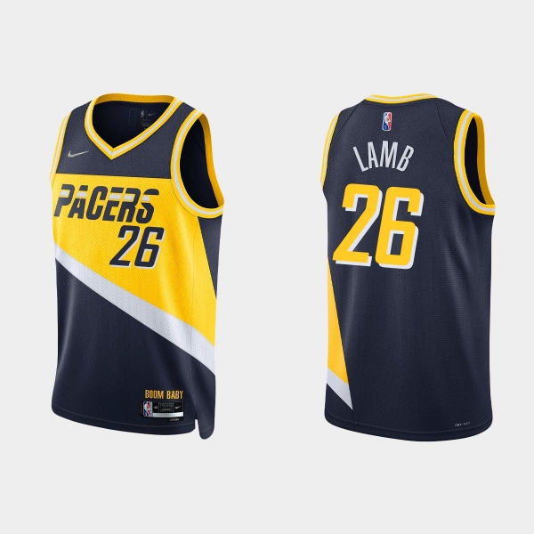 2021-22 Indiana Pacers No.26 Jeremy Lamb 75th Anniversary City Black Jersey