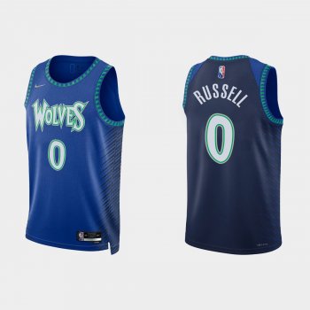 2021-22 Minnesota Timberwolves No.0 D'Angelo Russell 75th Anniversary City Royal Jersey