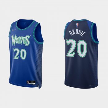 2021-22 Minnesota Timberwolves No.20 Josh Okogie 75th Anniversary City Royal Jersey