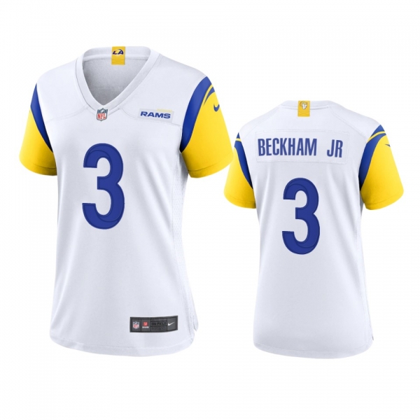 Women's Los Angeles Rams Odell Beckham Jr. White Alternate Game Jersey