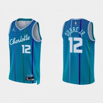 2021-22 Charlotte Hornets No.12 Kelly Oubre Jr. 75th Anniversary City Blue Jersey