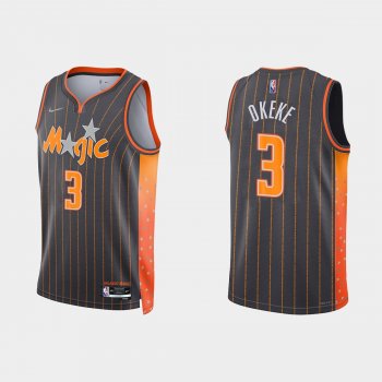 Orlando Magic #3 Chuma Okeke 2021-22 NBA 75th Anniversary City Anthracite Jersey