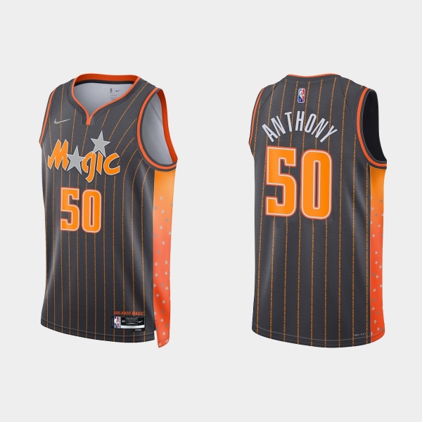 Orlando Magic #50 Cole Anthony 2021-22 NBA 75th Anniversary City Anthracite Jersey