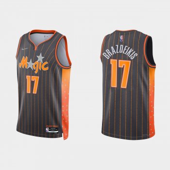 Orlando Magic #17 Ignas Brazdeikis 2021-22 NBA 75th Anniversary City Anthracite Jersey