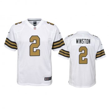 Youth New Orleans Saints Jameis Winston White Color Rush Game Jersey