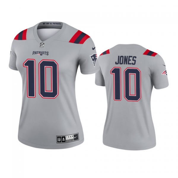 Women's New England Patriots Mac Jones Gray Inverted Legend Jersey