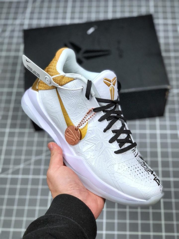 Nike Kobe 5 Protro “Big Stage” White/Metallic Gold-Black For Sale